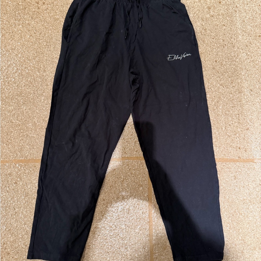 Men's Black Jogger Pants with Script Logo
